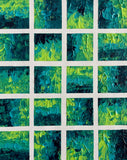 Emerald Resonance original 10×8 inch abstract acrylic painting in emerald green, teal and turquoise by Sanjay Dhawan