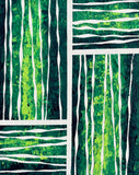 Original abstract acrylic painting featuring textured emerald and vibrant green tones with flowing white linear forms by Sanjay Dhawan.