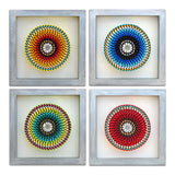 Seasons in Motion limited edition 10 of 10 3D wall installation with four colorful circular artworks